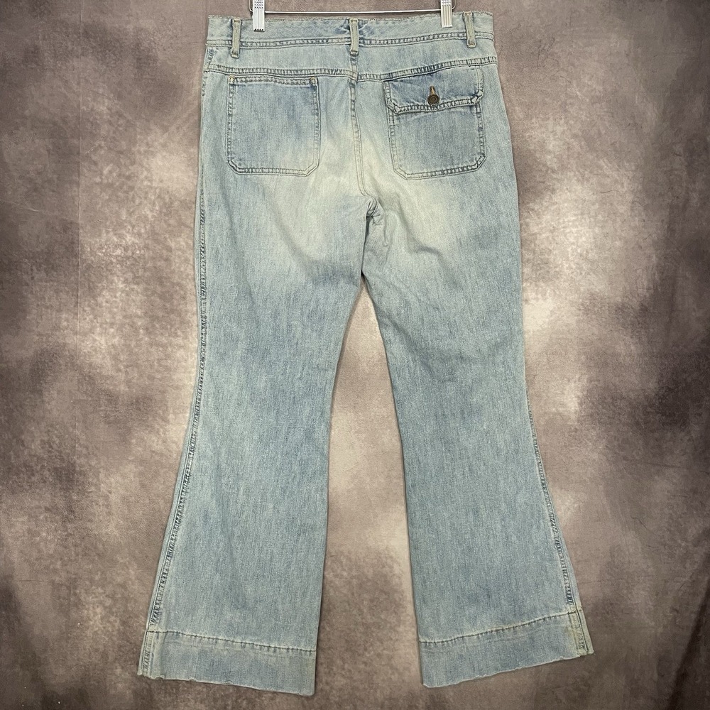 AE Flare Jeans Womens 12 Distressed Y2K Stretch‎ Festival Grunge Vintage Style - Picture 4 of 12